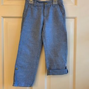 JANIE AND JACK Blue Button Roll-Cuff Pants, Size 5
